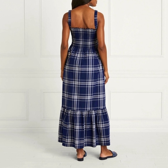 Hill House Anjuli Nap Dress in Navy Plaid Size XS - Picture 5 of 13
